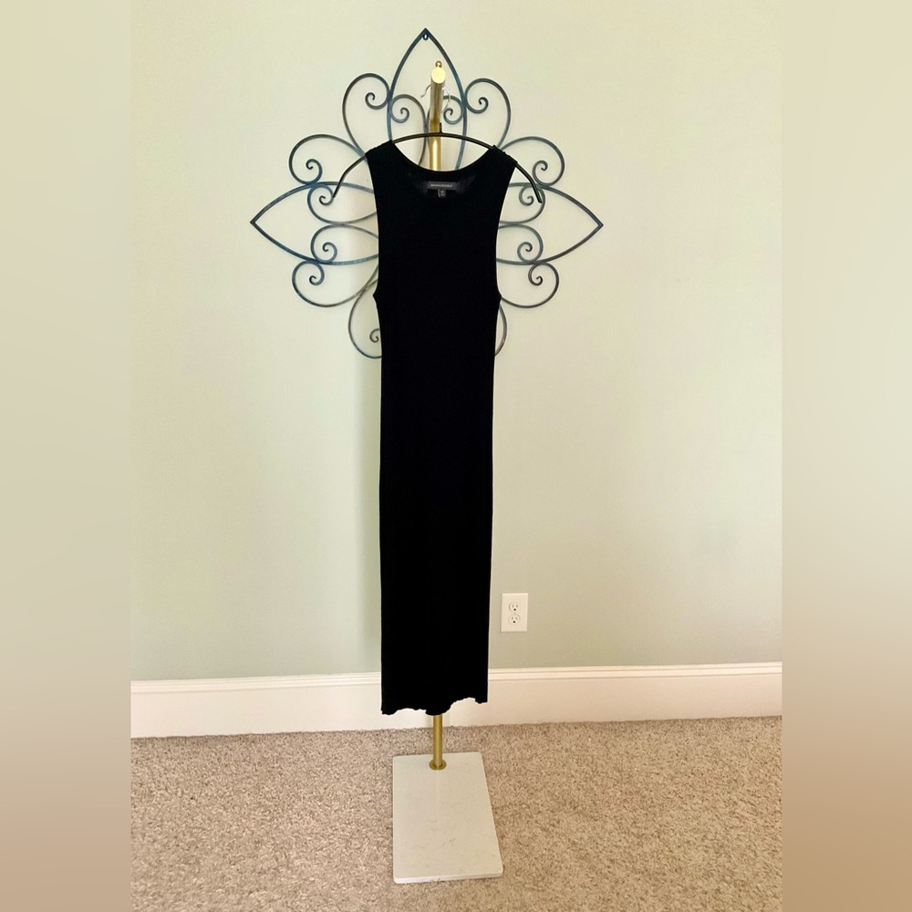 Banana Republic Black Ribbed Sheath Dress Sleeveless